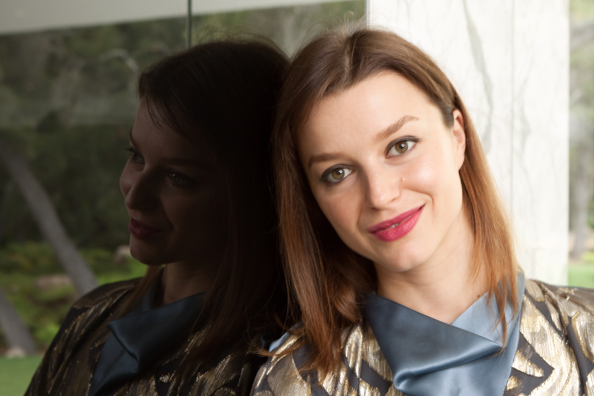 Fashion icon, Talina Hermann headshot at Glass Pavilion | Montecito, California