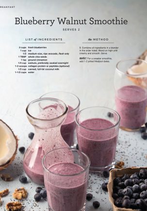 Beverage Photography - Paleo Blueberry Smoothie Recipe