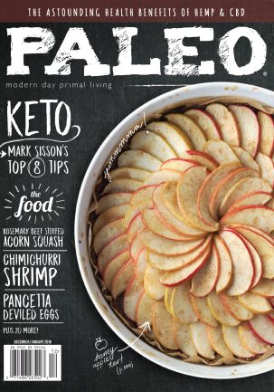 Paleo Magazine Cover by Savannah Wishart, Primal Revolution Creative Agency - paleo apple tart