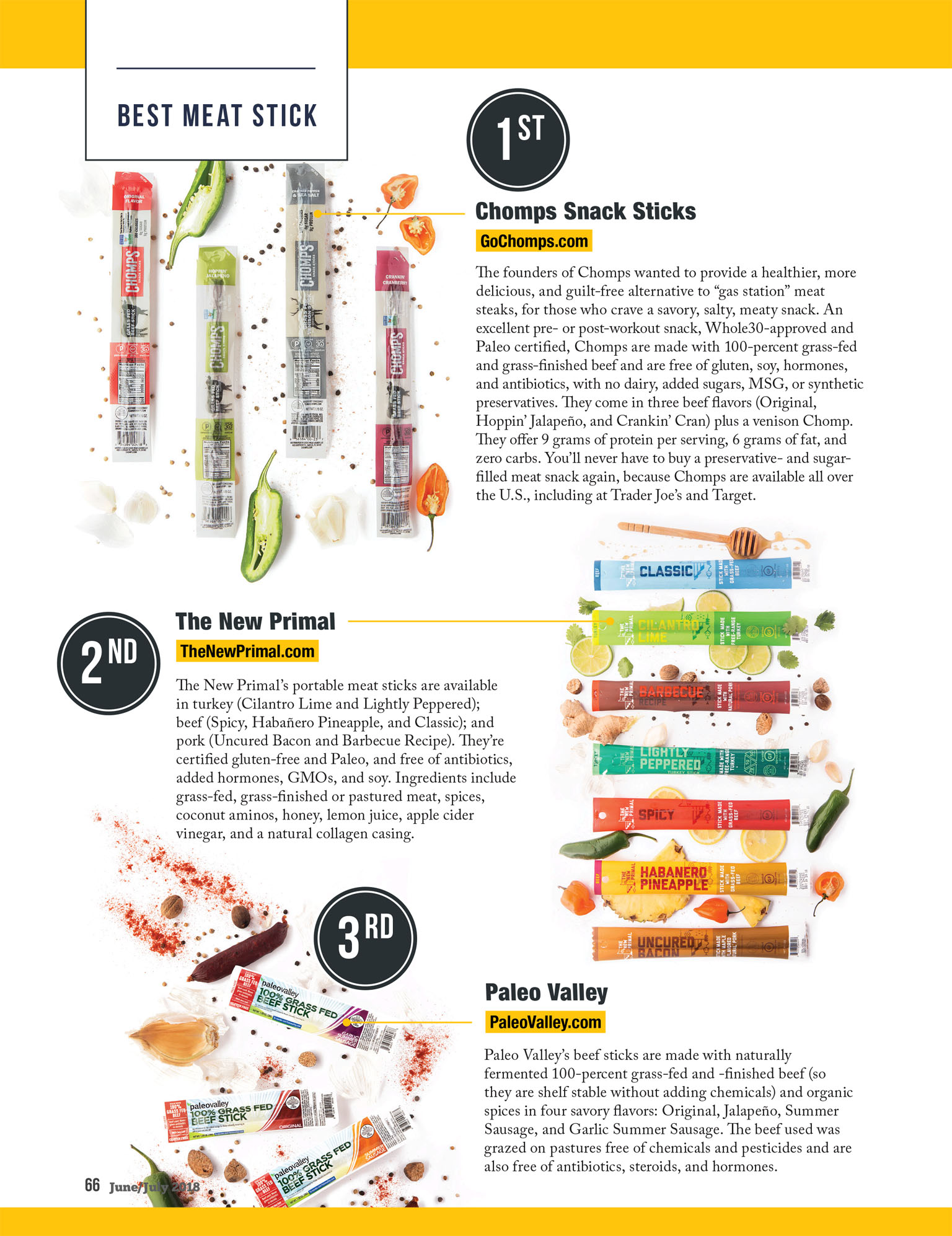 Beat Meat Stick | Chomps Snack Sticks, The New Primal, Paleo Valley | Paleo Magazine