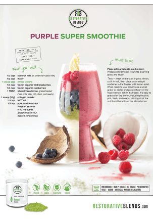 Restorative Blends Advertisement | Paleo Smoothie Product Photography