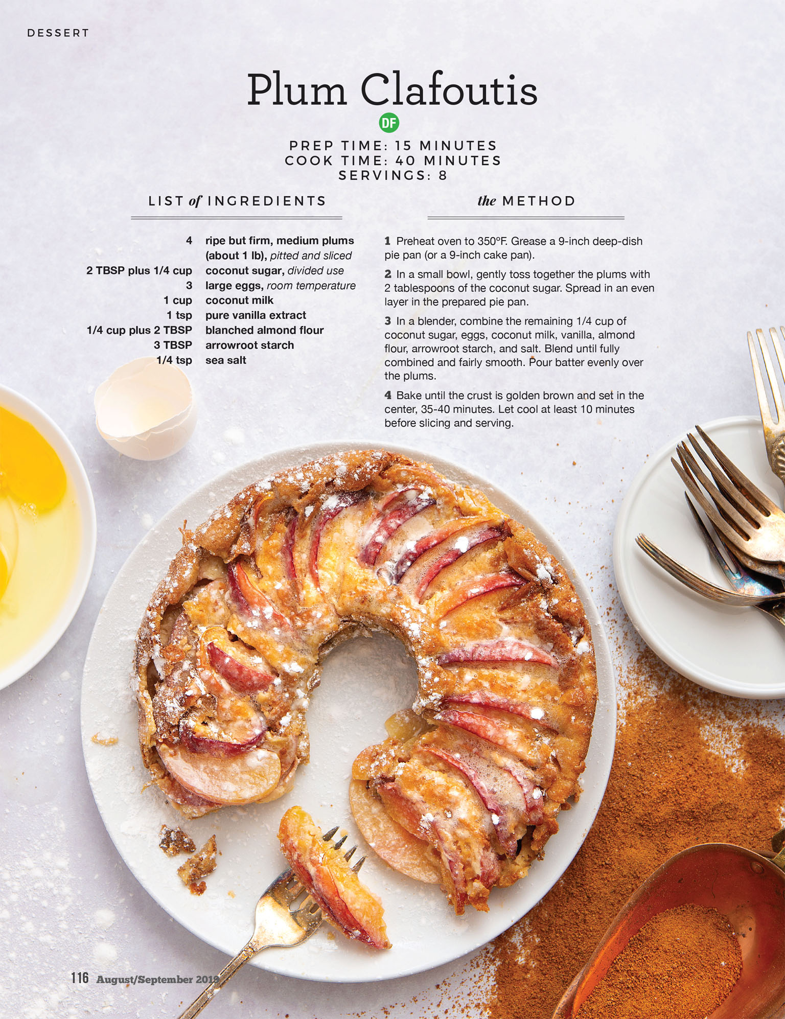 Food Photography - Paleo Plum Clafoutis Recipe