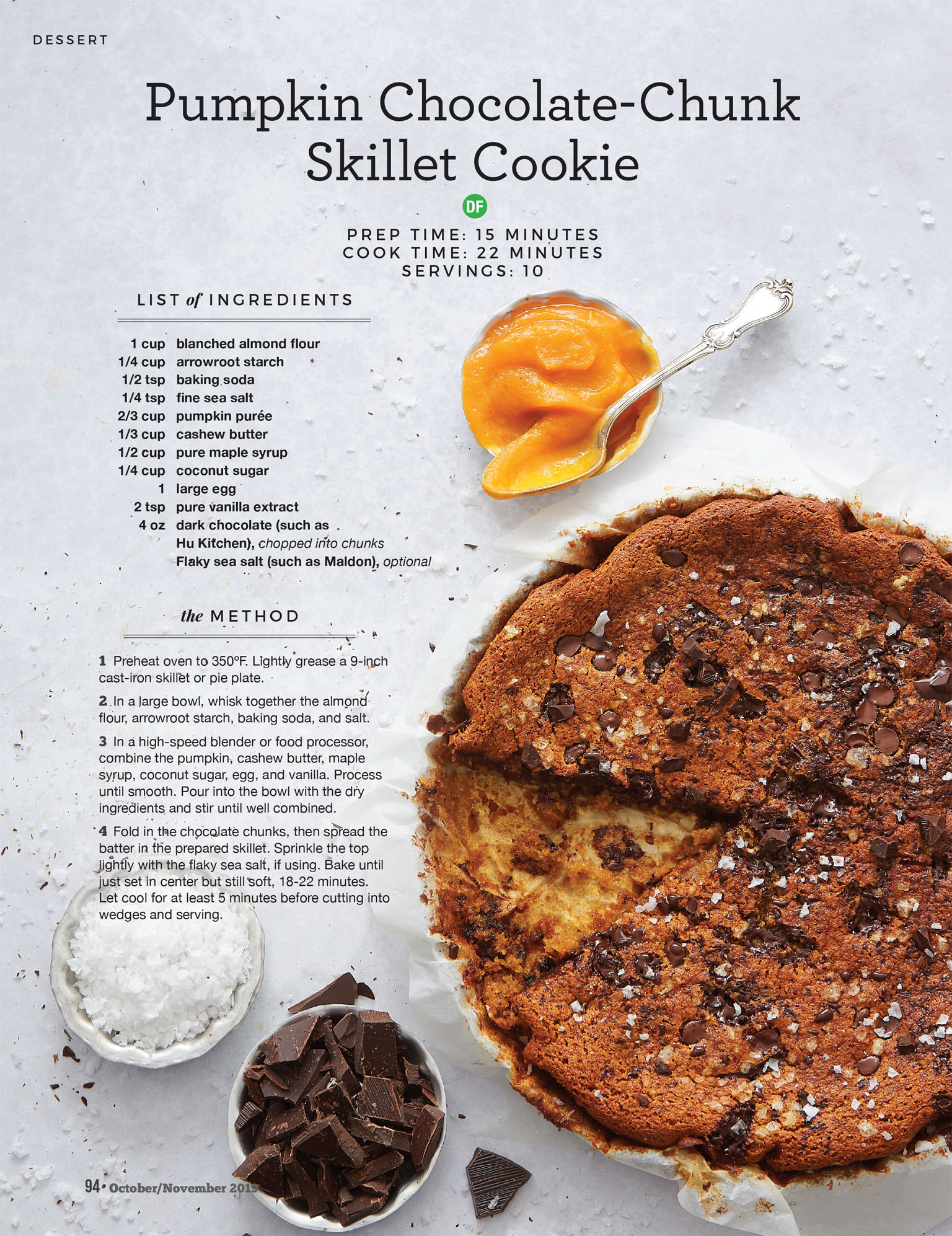 Paleo Magazine - Pumpkin Chocolate Chunk Skillet Cookie Recipe