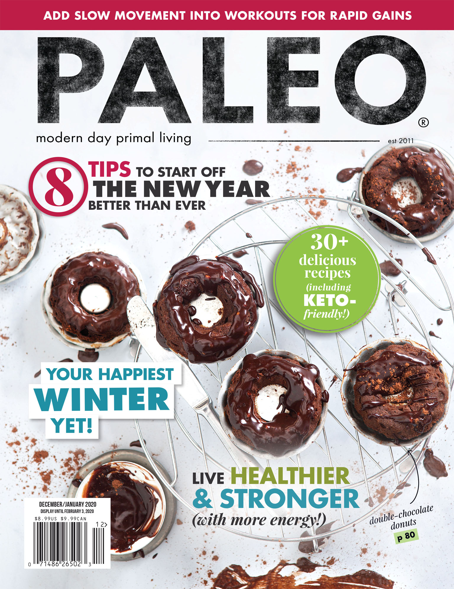 Paleo Magazine Cover Photo by Savannah Wishart - Chocolate Donuts