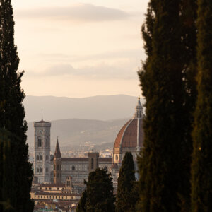Santa Maria del Fiore Between Cypress Trees